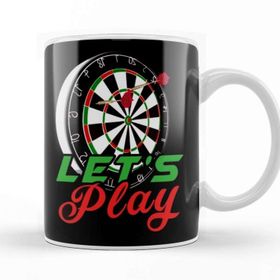 Baskı Dükkanı Lets Play Darts Dartboard Dart Player Target Bullseye Arrow Kupa