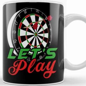 Baskı Dükkanı Lets Play Darts Dartboard Dart Player Target Bullseye Arrow Kupa