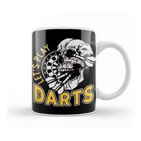 Baskı Dükkanı Lets Play Darts Skull Dartboard Arrow Dart Player Team Aim Kupa