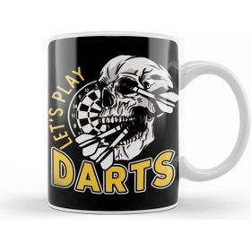 Baskı Dükkanı Lets Play Darts Skull Dartboard Arrow Dart Player Team Aim Kupa
