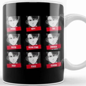 Baskı Dükkanı Levi Ackerman Face Moods Kupa