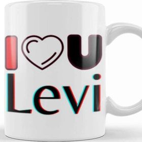 Baskı Dükkanı Levi Name Personalized Custom Vintage Retro Rainbow Design Gift Baby Gift For Him Kupa