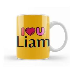 Baskı Dükkanı Liam Name Custom Vintage Retro Rainbow Style Design Gift Baby Gift For Him Kupa