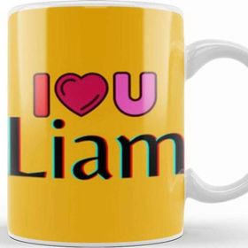 Baskı Dükkanı Liam Name Custom Vintage Retro Rainbow Style Design Gift Baby Gift For Him Kupa
