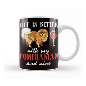 Baskı Dükkanı Life Better With Pomeranian Pommy Pom Owner Dog Animal Kupa