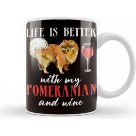 Baskı Dükkanı Life Better With Pomeranian Pommy Pom Owner Dog Animal Kupa