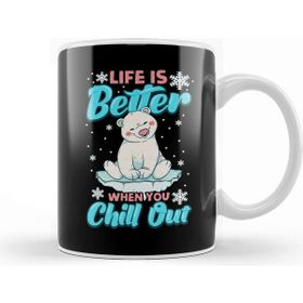 Baskı Dükkanı Life Is Better When You Chill Out Polar Bear Pun Kupa