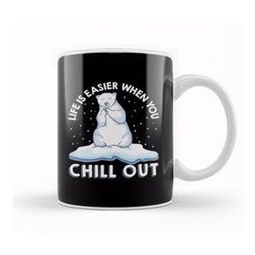 Baskı Dükkanı Life Is Easier When You Chill Out Polar Bear Pun Kupa