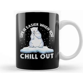 Baskı Dükkanı Life Is Easier When You Chill Out Polar Bear Pun Kupa
