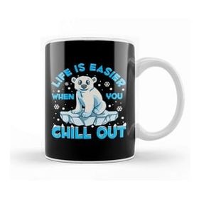 Baskı Dükkanı Life Is Easier When You Chill Out Polar Bear Pun Kupa