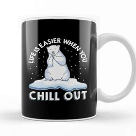 Baskı Dükkanı Life Is Easier When You Chill Out Polar Bear Pun Kupa