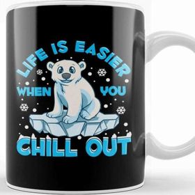 Baskı Dükkanı Life Is Easier When You Chill Out Polar Bear Pun Kupa