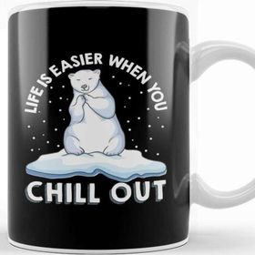Baskı Dükkanı Life Is Easier When You Chill Out Polar Bear Pun Kupa