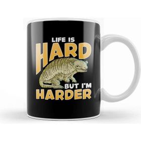 Baskı Dükkanı Life Is Hard But I'm Harder Armadillo Shell Pun Kupa