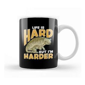 Baskı Dükkanı Life Is Hard But I'm Harder Armadillo Shell Pun Kupa