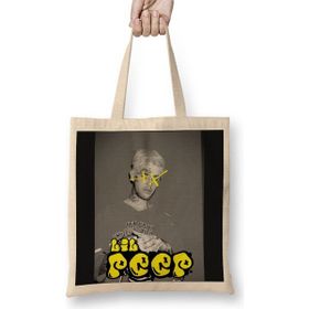 Baskı Dükkanı Lil Peep Xx Bez Uzun Saplı Krem Rengi Çanta
