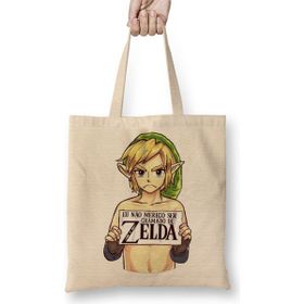 Baskı Dükkanı Link Zelda Bez Uzun Saplı Krem Rengi Çanta
