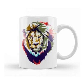 Baskı Dükkanı Lion Head Artwork Kupa