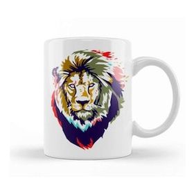 Baskı Dükkanı Lion Head Artwork Kupa