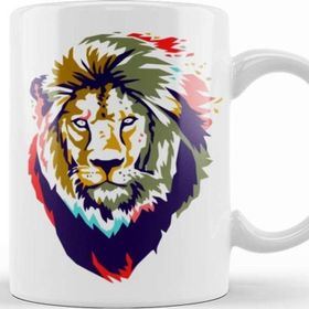 Baskı Dükkanı Lion Head Artwork Kupa