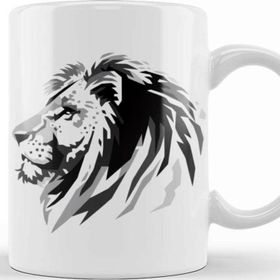 Baskı Dükkanı Lion Head Greyscale Kupa