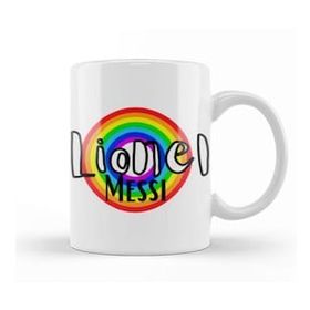 Baskı Dükkanı Lionel Messi Retro Rainbow Style Kupa