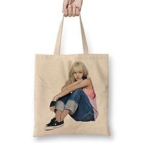Baskı Dükkanı Lisa Blackpink 002 Bez Uzun Saplı Krem Rengi Çanta