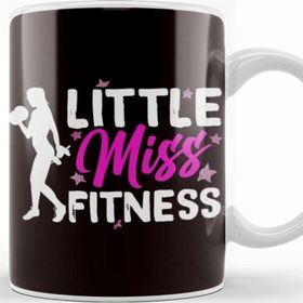 Baskı Dükkanı Little Fitness Miss Workout Weightlifting Exercise Fitness Kupa