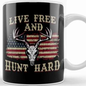 Baskı Dükkanı Live Free And Hunt Hard Patriotic Hunting Usa Kupa
