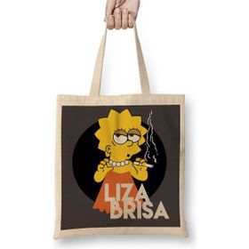 Baskı Dükkanı Liza Briza Bez Uzun Saplı Krem Rengi Çanta