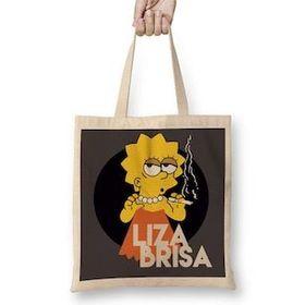 Baskı Dükkanı Liza Briza Bez Uzun Saplı Krem Rengi Çanta
