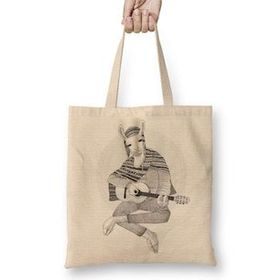 Baskı Dükkanı Llama Style Bez Uzun Saplı Krem Rengi Çanta