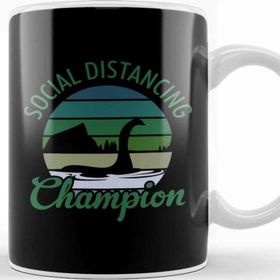 Baskı Dükkanı Loch Ness Monster Social Distancing Champion Kupa