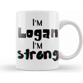 Baskı Dükkanı Logan Name Personalized Custom Vintage Retro Rainbow Design Gift Baby Gift For Him Kupa