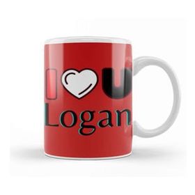 Baskı Dükkanı Logan Name Personalized Custom Vintage Retro Rainbow Design Gift Baby Gift For Him Kupa