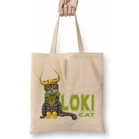Baskı Dükkanı Loki Cat Kedi Bez Çanta