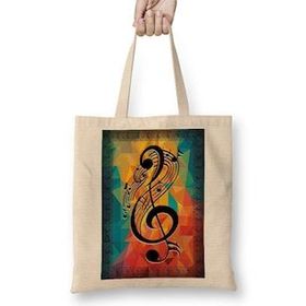 Baskı Dükkanı Lota Sol Anahtarı Müzik Bez Çanta