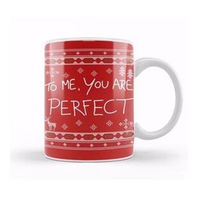 Baskı Dükkanı Love Actually to Me You are Perfect Christmas Knit Kupa