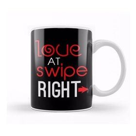 Baskı Dükkanı Love at Swipe Right Funny Online Dating Kupa