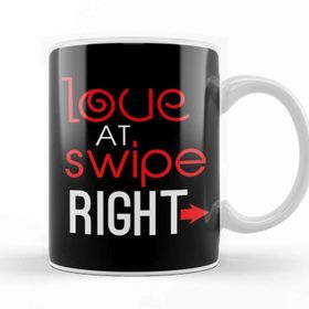 Baskı Dükkanı Love at Swipe Right Funny Online Dating Kupa