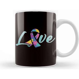 Baskı Dükkanı Love Autism Ribbon Autistic Awareness Support Special Needs Kupa