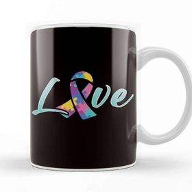 Baskı Dükkanı Love Autism Ribbon Autistic Awareness Support Special Needs Kupa