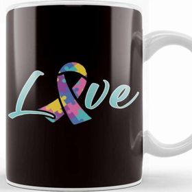 Baskı Dükkanı Love Autism Ribbon Autistic Awareness Support Special Needs Kupa