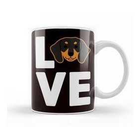 Baskı Dükkanı Love Dachshund Dog Breed Dogs Owner Puppy Pets Kupa