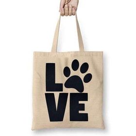 Baskı Dükkanı Love Dog Pug Cat Kedi Köpek Bez Çanta