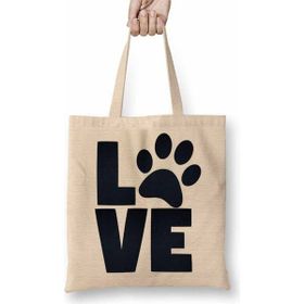 Baskı Dükkanı Love Dog Pug Cat Kedi Köpek Bez Çanta