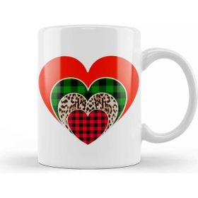Baskı Dükkanı Love Hearts Leopard Print And Buffalo Plaid Love Valentines Day Love Kupa
