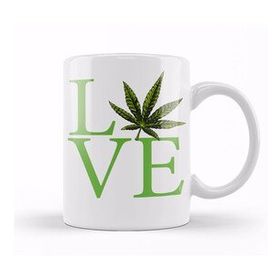 Baskı Dükkanı Love The Marijuana Weed Leaf Funny Cannabis 01 Kupa