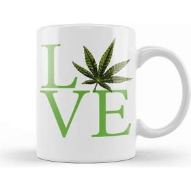 Baskı Dükkanı Love The Marijuana Weed Leaf Funny Cannabis 01 Kupa