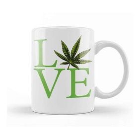 Baskı Dükkanı Love The Marijuana Weed Leaf Funny Cannabis 01 Kupa